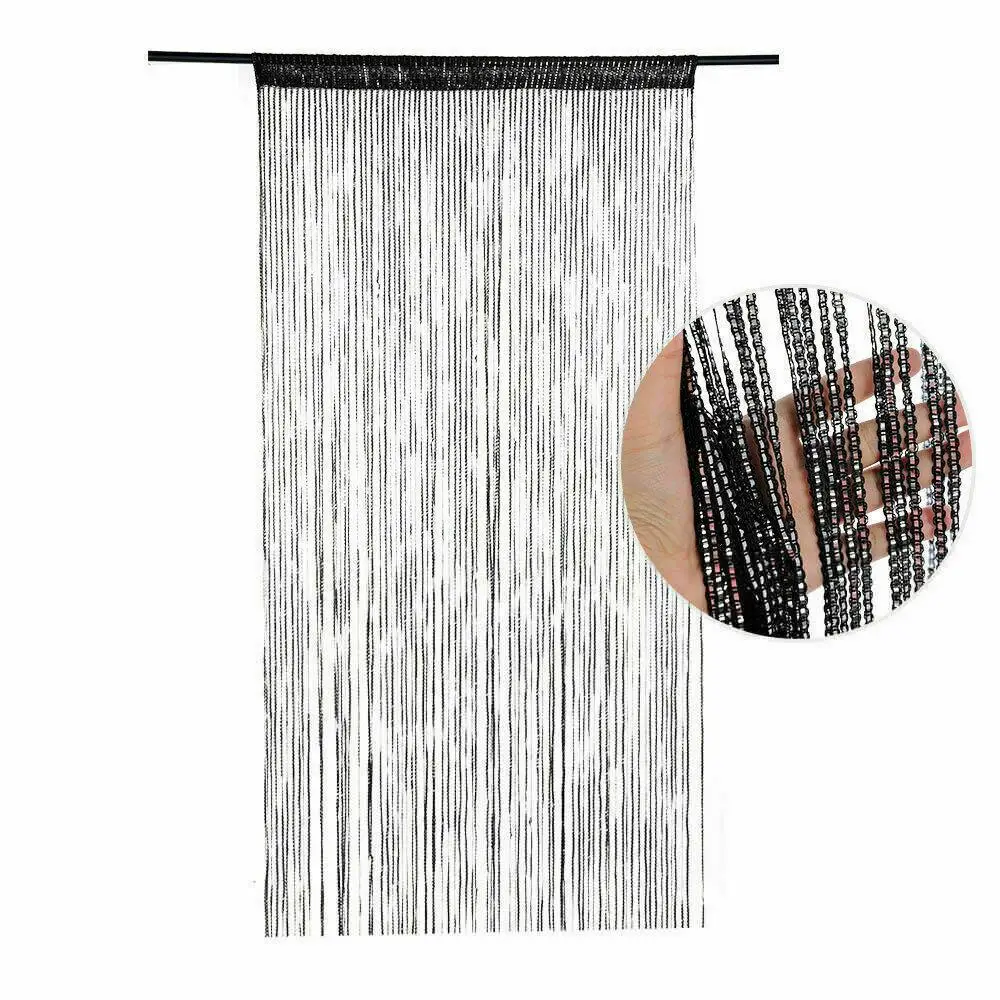 Description Picture 6 of itemTassel Glitter Door String Curtain Silver Ribbon Shiny Tassel Flash Line Curtain Valance For Window Room Home Decoration