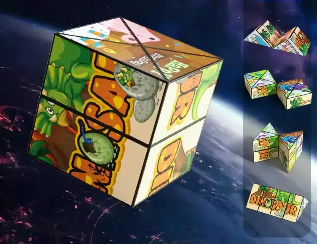 1 ADET ABS toksik Olmayan Çok Yönlü Komik Küp Oyuncaklar Üç Boyutlu Sürekli değişen Mekanik Sonsuz Sihirli Küp Kare Bulmaca Oyuncak