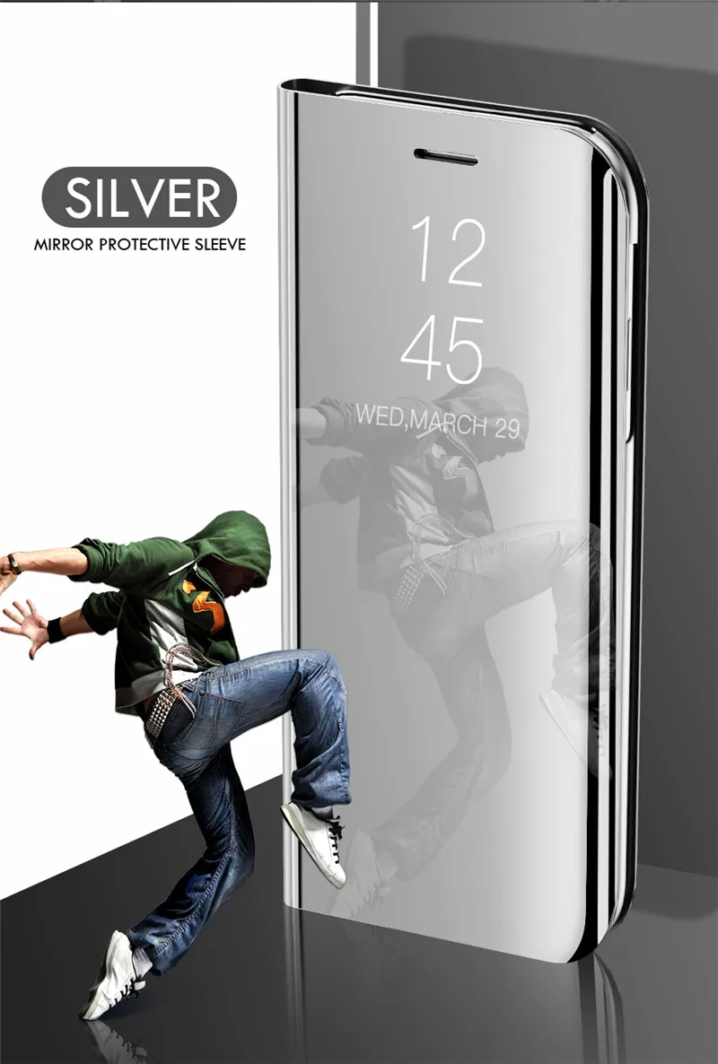 Fashion Smart Mirror Flip Case For Xiaomi Redmi Note 11 10 9 9s 11 Poco X3 8 8T 10s 11T Pro Max 9A 9C Mi 9T 10T Lite Cas_voghion.com