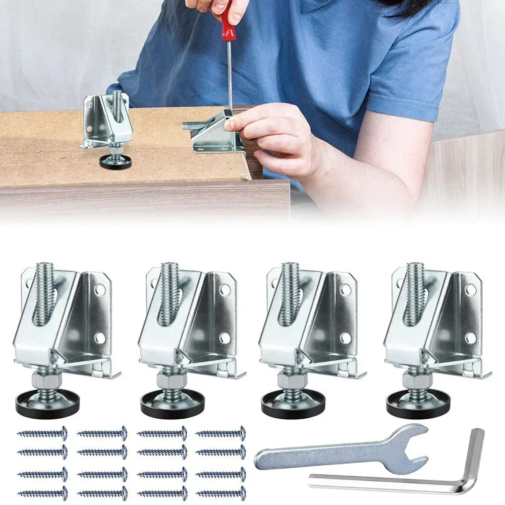 4Pcs Adjustable Furniture Leveler Heavy Duty Furniture Feet Support For Sofa Table Chair Cabinet Height Adjuster Leveling Feet