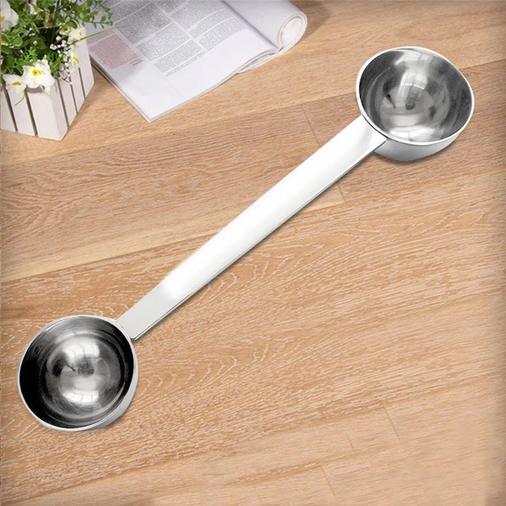 Description Picture 3 of itemDouble Side Measuring Spoon Stainless Steel Coffee Scoop With Graduated Tablespoon Fruit Digging Spoon Kitchen Baking Tool