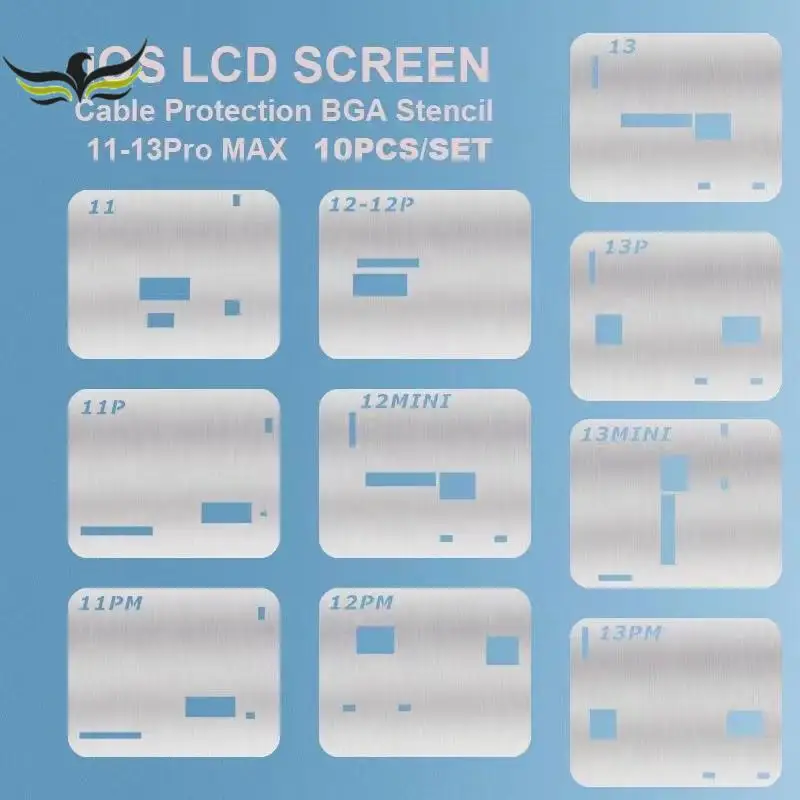 Popup Repair Tools Lcd Screen Ic Protection Bga Reballing Stencils For Iphone 11 12 Pro 13 Max Flex Cable Chip Steel