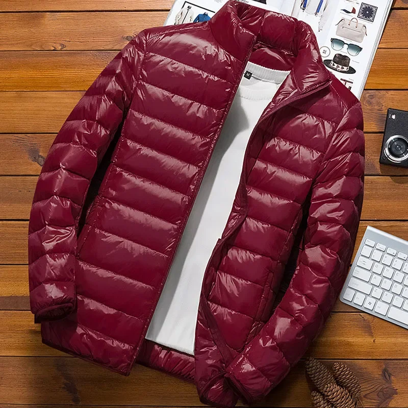 Winter Lightweight Cotton-padded Coat Men's Short Stand Collar Slimming Jacket Casual Style Regular Fit,down jacket,puffer jacket,cotton jacket,men bomber jacket