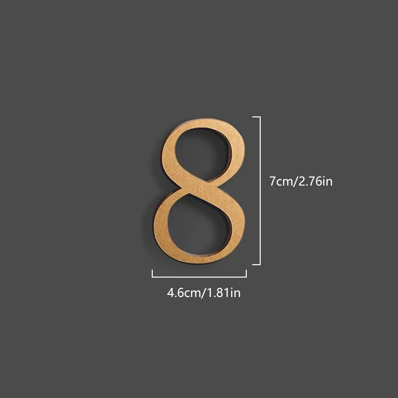 Creative Simple Letter House Number Gold Color Acrylic 3D Digital Plate Door Number Sticker Hotel Apartment Mailbox Address Sign house number signs door signs house numbers number plate