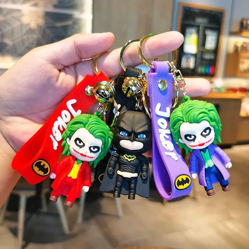 

Batman Keychains Bruce Wayne Key Rings Cute Anime Car Pendant Accessories for Kids Birthday Christmas Gifts