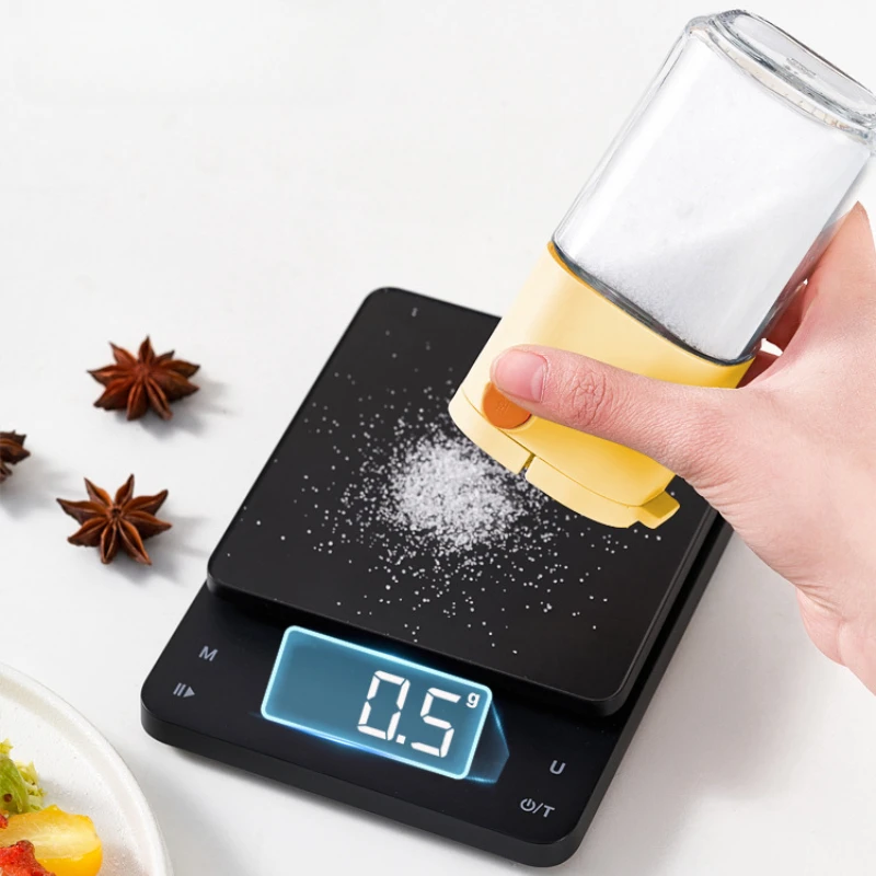 180ml Glass Spice Bottle Dual Purpose Quantitative Seasoning Jar Push Type Kitchen Salt Shaker Sealed and Moisture-proof Jars 4