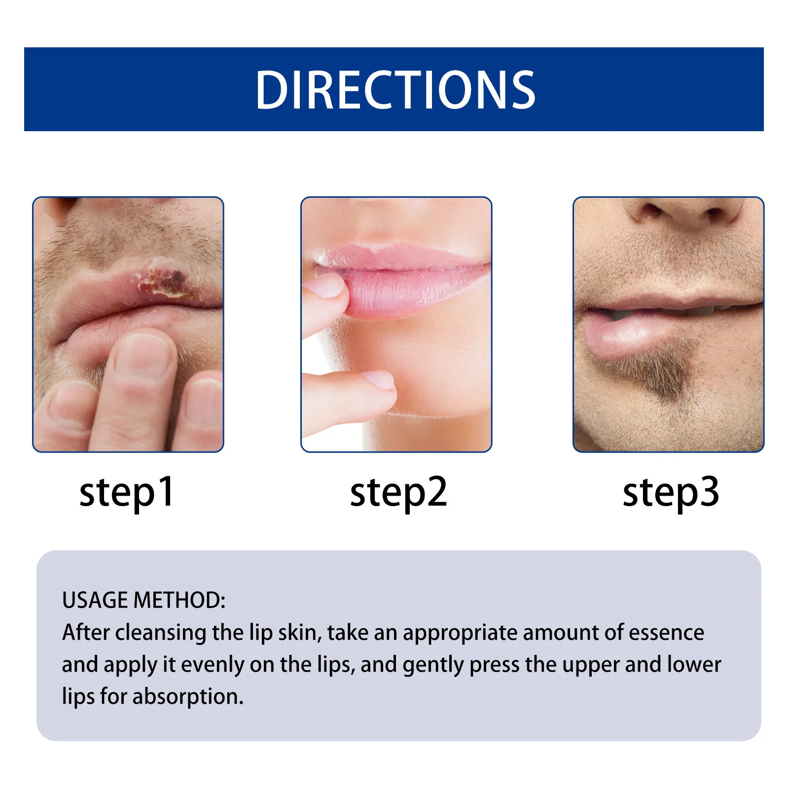 Men Lip Essential Serum Reducing Fine Lines Increase Elasticity Deeply Moisturizing Improving Dryness Hyaluronic Lip Care Liquid 6