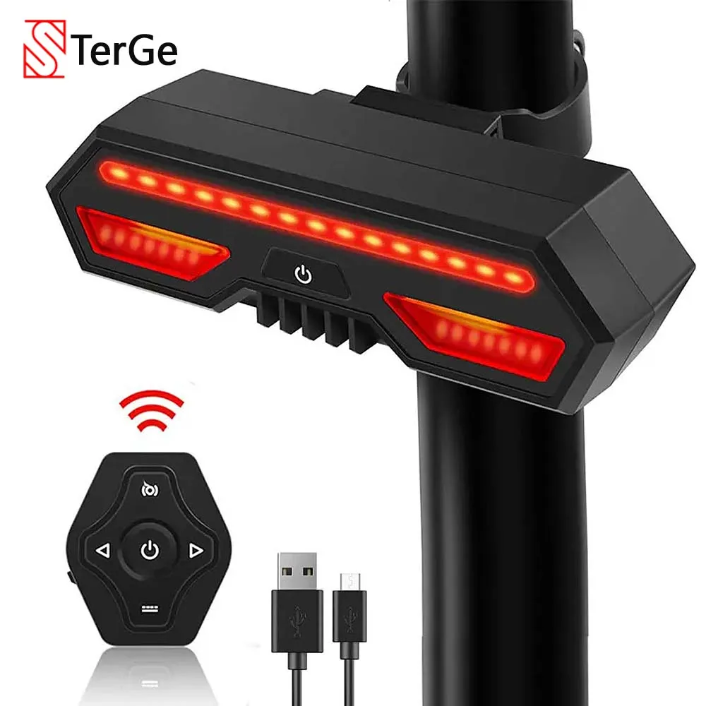 SmartLEDBicycleTurnSignalLightWirelessRemoteControlUSBRechargeableNightRiding