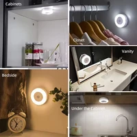 Energy Saving Led Touch Sensor Night Lights USB Rechargeable Magnetic Wall Light Room Aisle Bedroom Round Portable Night Lamp 6