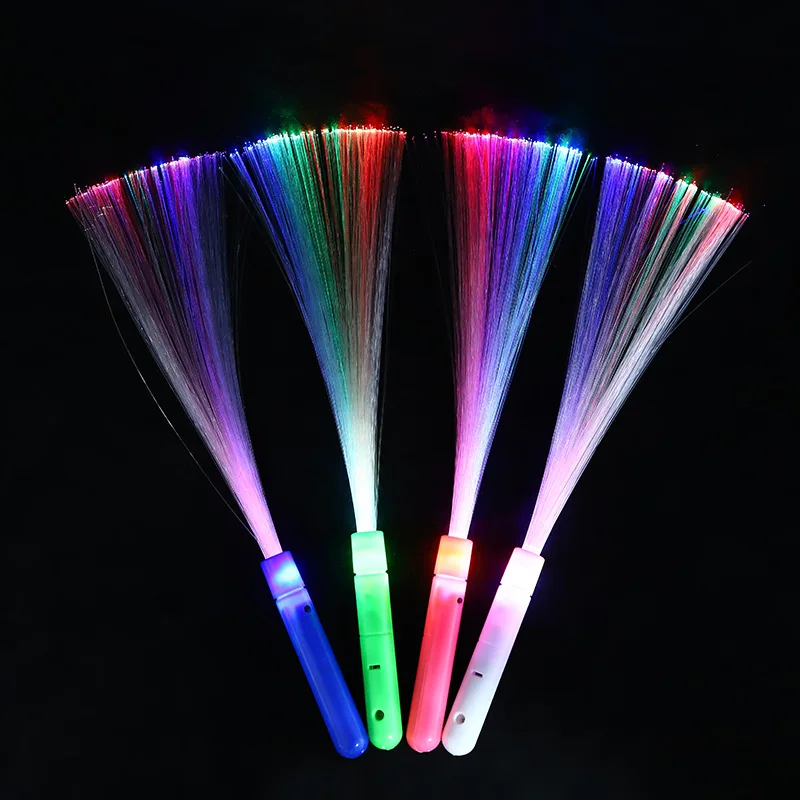 Glow Fiber Optic Lights Wand Large LED Glow Stick Color Changing Night Light for Concert Support Atmosphere Wedding Party Decor