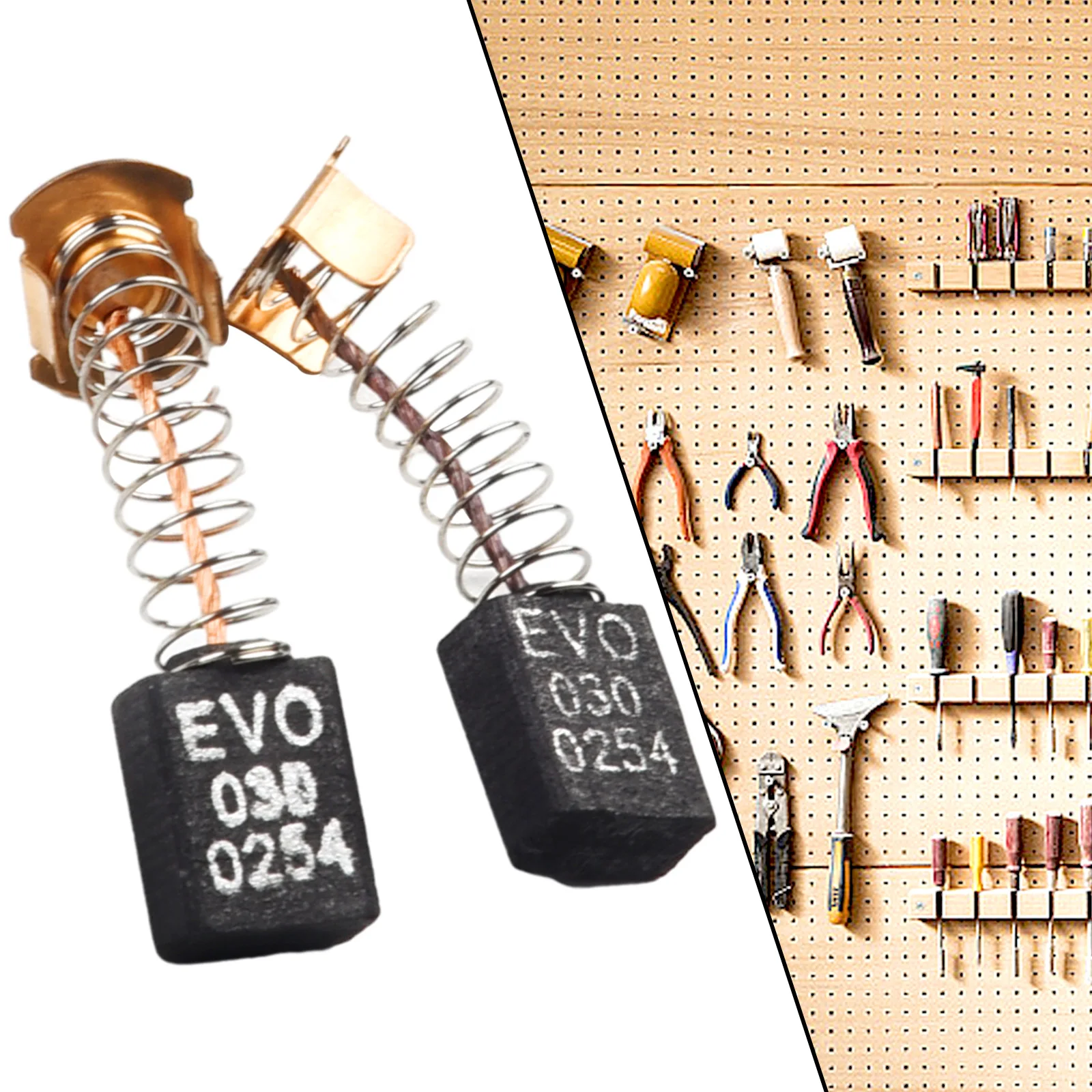 Evolution-cepillos de carbono de repuesto, cepillo de fibra para herramientas eléctricas, 2 piezas, 6x11x15mm, buen rendimiento