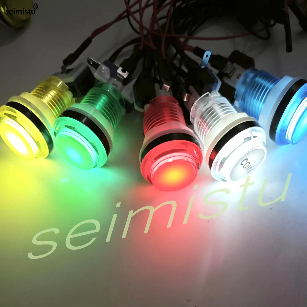 DIY PC 라즈베리 파이 아케이드 조이스틱 게임 키트 LED 푸시 버튼 아메리칸 스타일 조이스틱 USB 인코더 케이블 Mame 2 플레이어