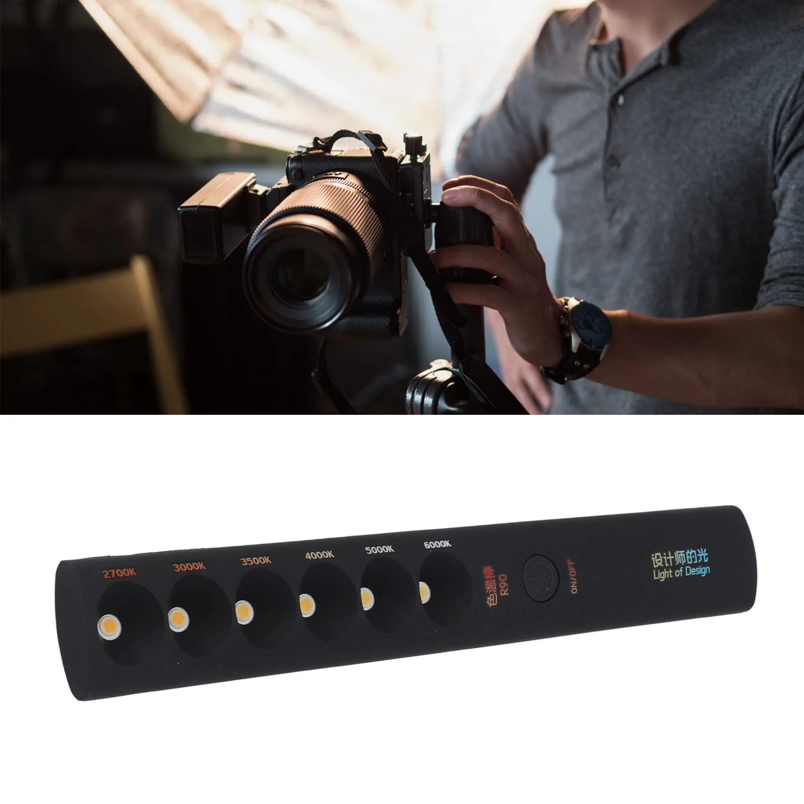 ZK30 Portable Color Temperature Lamp Stick Professional Rechargeable 2700K‑6000K 6 Modes Photography Light Wand 6