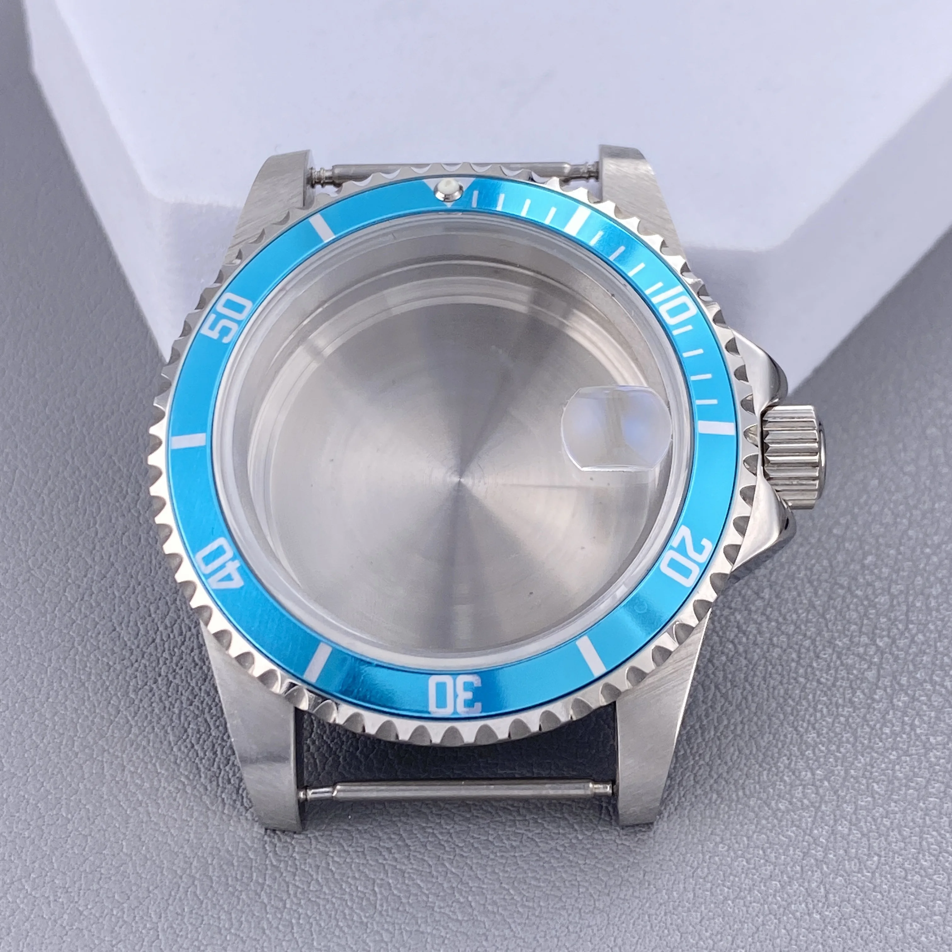 Vintage 39.5MM GMT/SUB Watch Case with 120-Click Bezel & Sapphire Glass