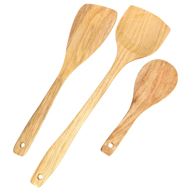 Cooking Utensils Non-Stick Silicone Cooking Tools Wooden Cookware Wood  Kitchenware Rice Spoon Ladle Slotted Spoon Pancake Turner - AliExpress