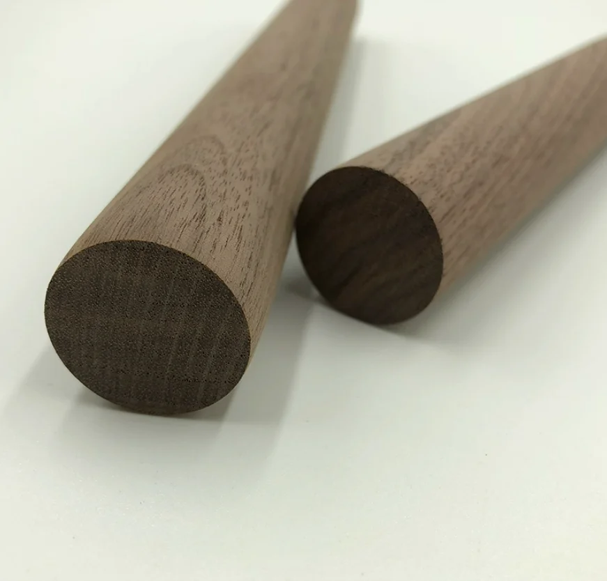 Black walnut round rod hanging clothes rod solid wood round
