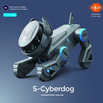 Cane Robot Intelligente AI con Controllo Gestuale e Tattile, Altoparlante Bluetooth, Funzione Canto, Illuminazione Programmabile, Giocattolo Interattivo per Bambini dai 6 Anni in su