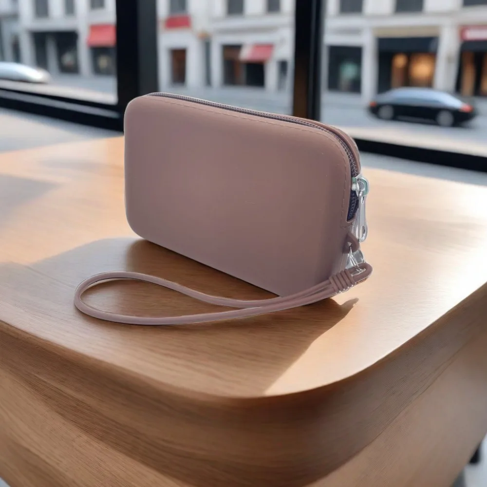 Rechteck Silikon Kosmetik tasche Münz geldbörse kleine Artikel Tasche Frauen – Detail 13