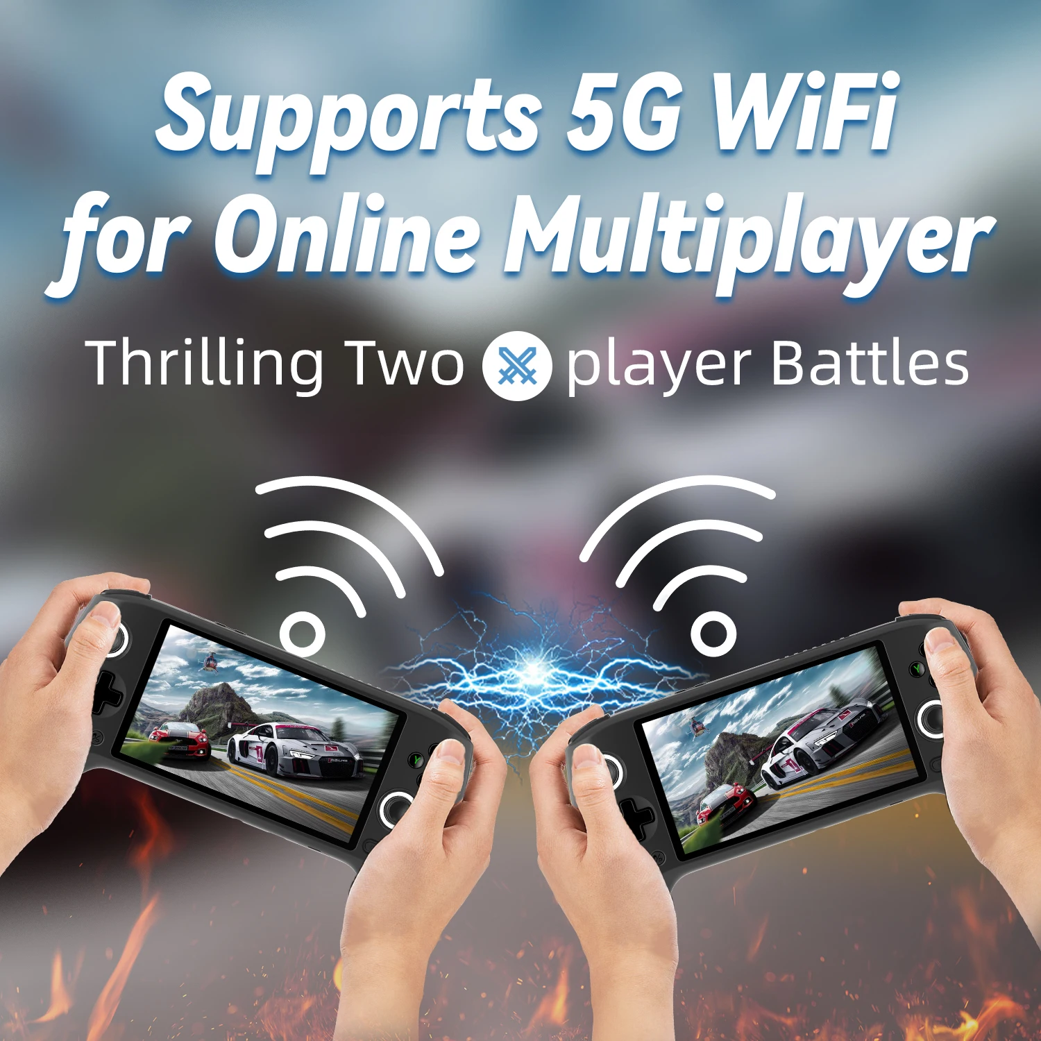 ANBERNIC-consola de juegos portátil RG556, Retro, pantalla AMOLED de 5,48 ", WIFI, reproductor de videojuegos Android, compatible con transmisión de asistente AI - Image 3