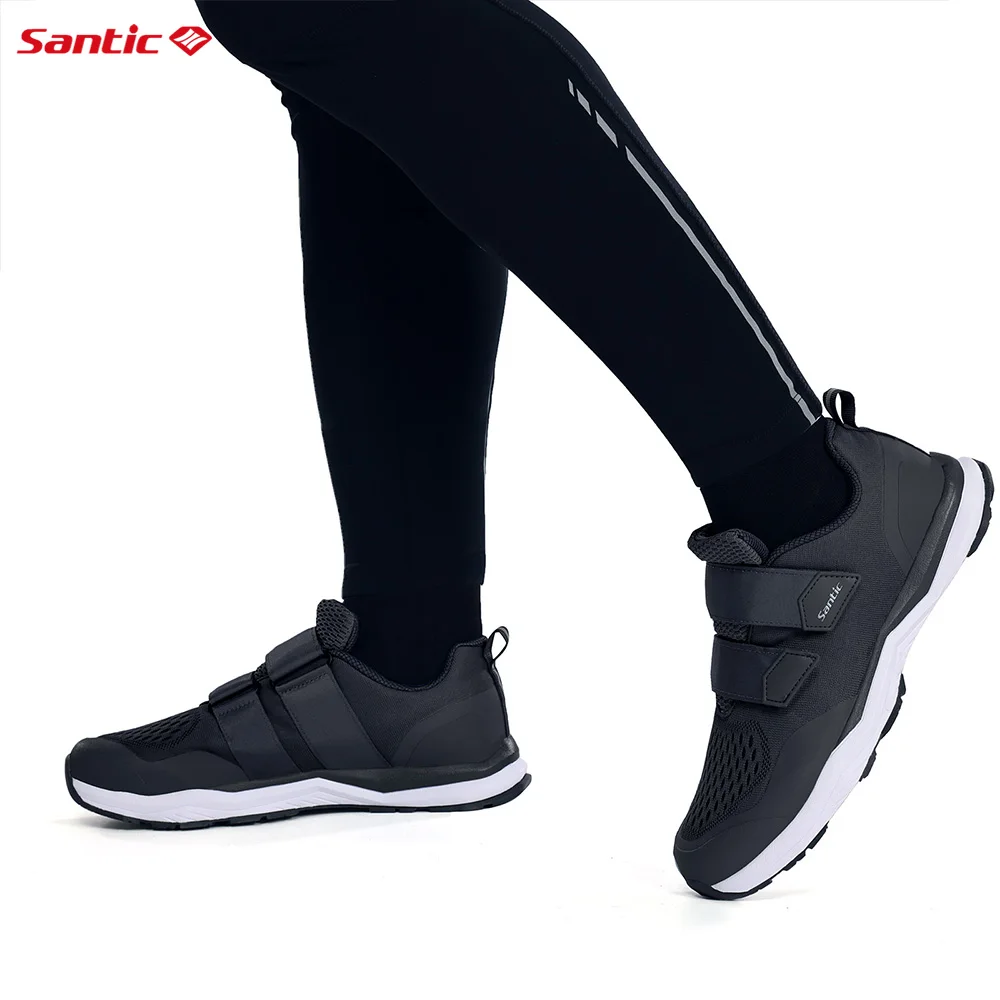 Santic Casual Mountain Bike Shoes Fits SPD Pedal Men's Cycling Shoes Rubber Sole 3D Mesh Fabric Multi-purpose Running Sneakers 3