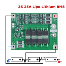 Enhanced Li - ion Battery Charger Protection Board with Balancing Function, 40A/60A for 11.1V to 16.8V Systems (3S 25A BMS Balance)
