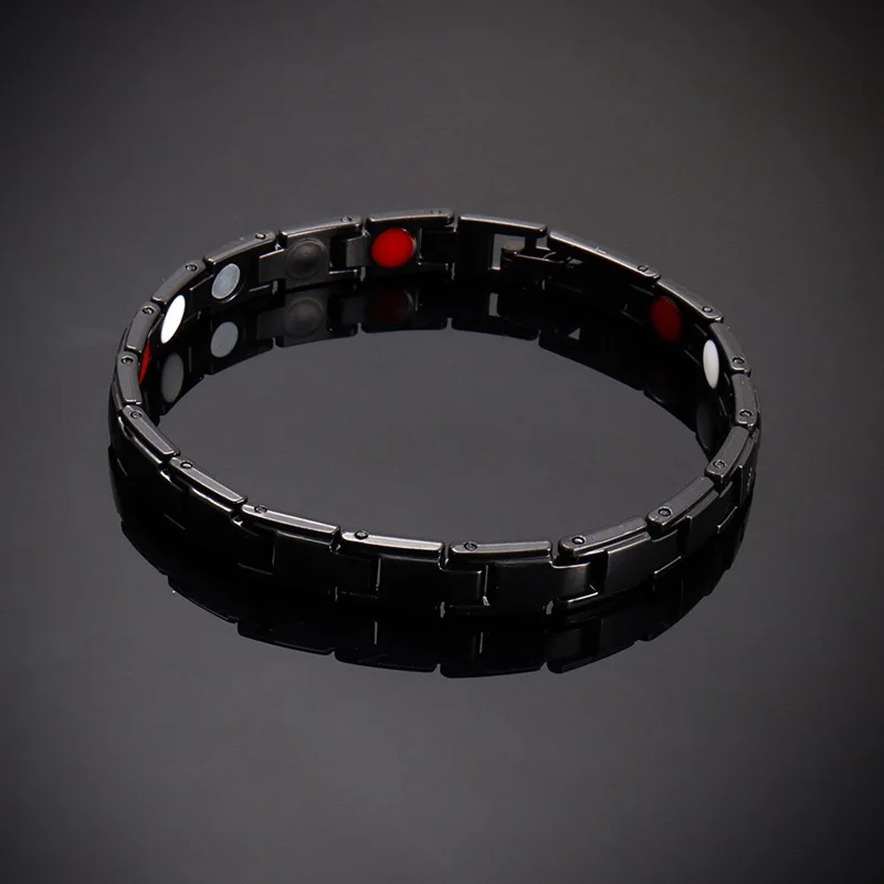 Magnetic Bracelet Men Simple Black Stainless Steel For Arthritis Health Care Jewelry Gifts
