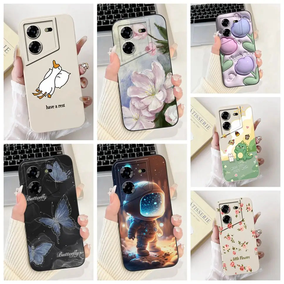 Butterfly Astronaut Silicone Phone Case with Bumper Protection