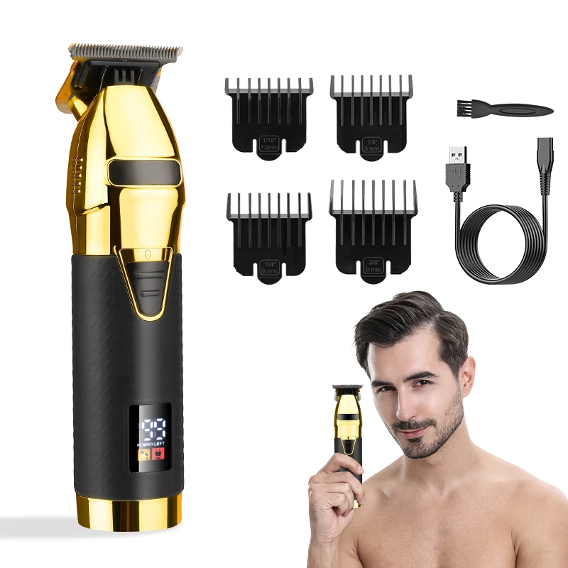 Electric professional hair clipper engraving clipper home hair clipper LCD grease fader 5