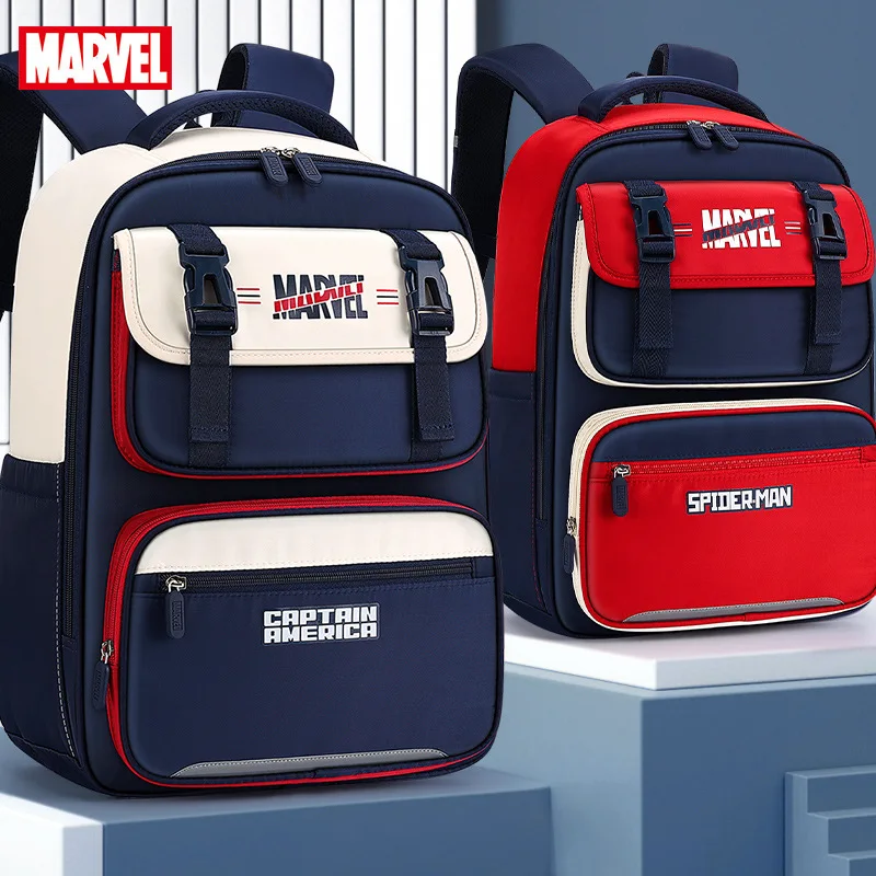 

Disney New School Bags For Boys Grade 1-3 Spider Man Captain America Primary Student Shoulder Orthopedic Backpack Gifts Mochila