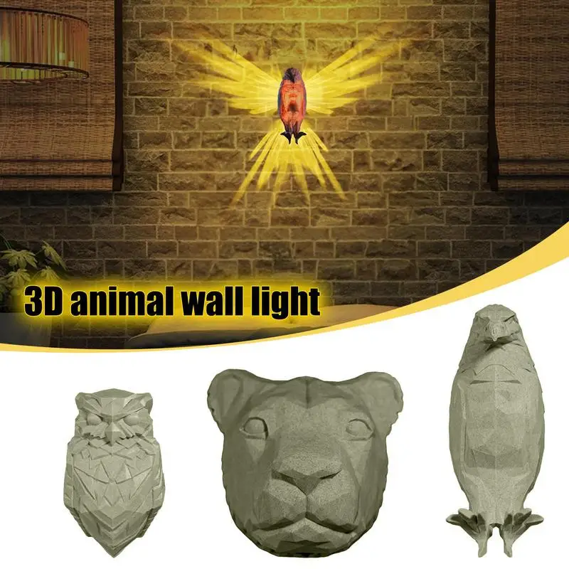 

3D Night Light 3D Stylish Wall Lamp With Vivid Animal Statue Home Decor Modern Wall Lamp For Modern Study Room Living Room