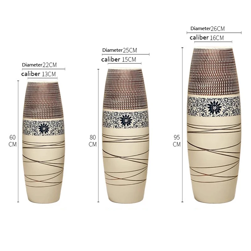 Nordic Style Ceramic Vase Dried Flower Aesthetic Ikebana Modern Floor-standing Vase White Vase Design Vazen Home Decoration FYVS 6