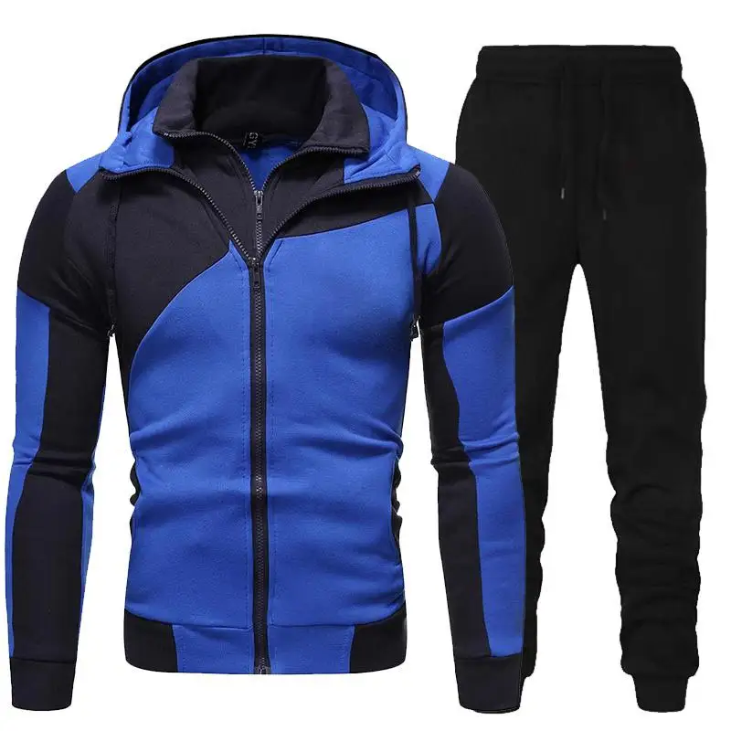 Fashion Print Tracksuit for Man Zipper Hooded Sweatshirt and Sweatpants Two Pieces Suits Male Casual Fitness Jogging Sports Sets