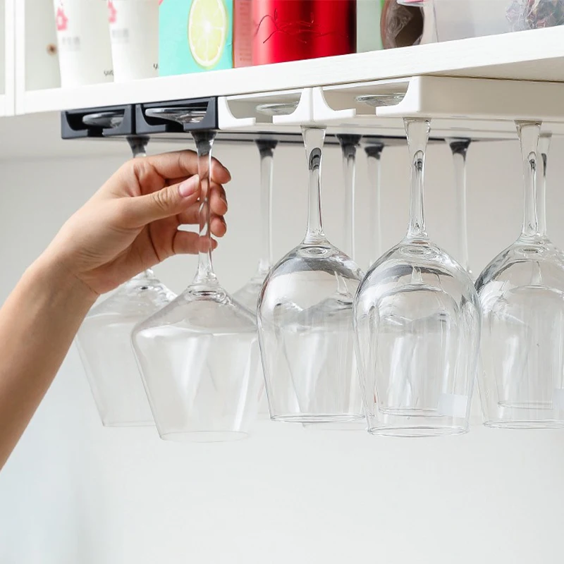 Home Kitchen Under Cabinet Wine Glass Holder Multifunctional Stemware Rack for Kitchen Bar Storage Storage