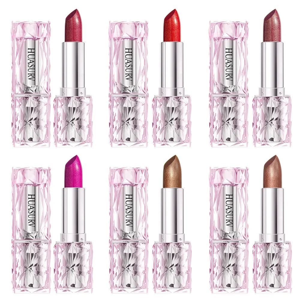 Wasserfester Schimmer-Lippenstift: Perlmuttartiger, feiner Glitzer – langanhaltender Lipgloss für ein geschmeidiges, glänzendes Lippen-Make-up._voghion.com