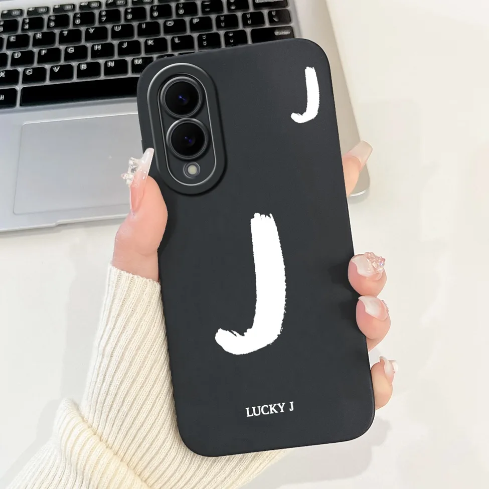 Luxury Crown & Floral Painted Silicone Phone Case - Simple Fashion Letters Design