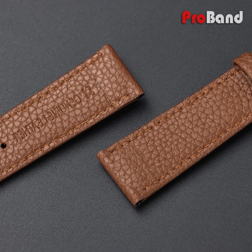 Lychee Pattern Green Leather Watch Band - Universal Bracelet