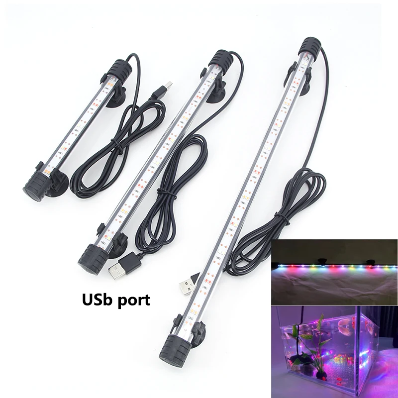 Multi-color 17cm 37cm Aquarium USB power LED Lighting Submersible Mood Lamp Waterproof Fish Tank Decorative Plant Grow Light led lamp aquarium light aquarium lamp
