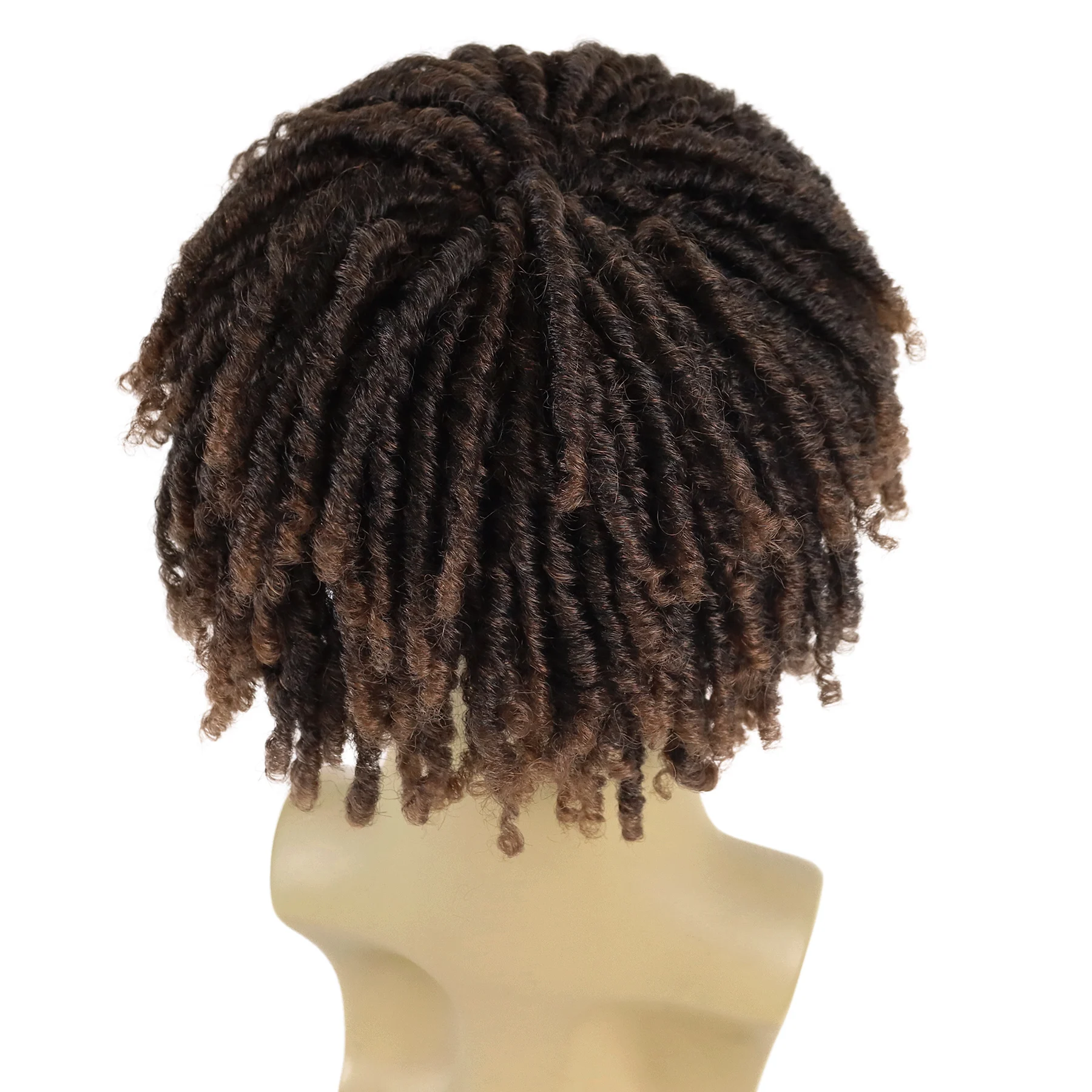 Synthetic Hair Wigs GNIMEGIL Synthetic Short Afro Twist Hair Braided Half Wig for Black Men Clip in Toupee Hairpieces Dreadlocks Male Wig Rock Party