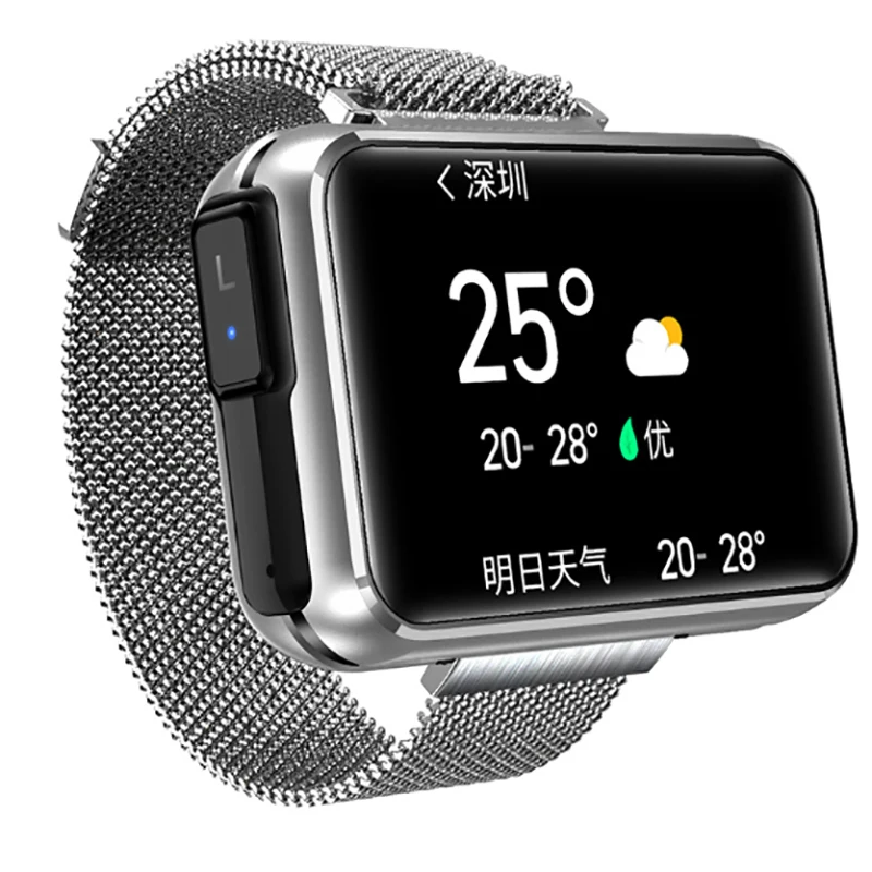 T91 Smart Watch Men TWS Wireless Bluetooth Headset 2020 1.4 Inch Big DIY Screen Bluetooth Call Weather Smartwatch