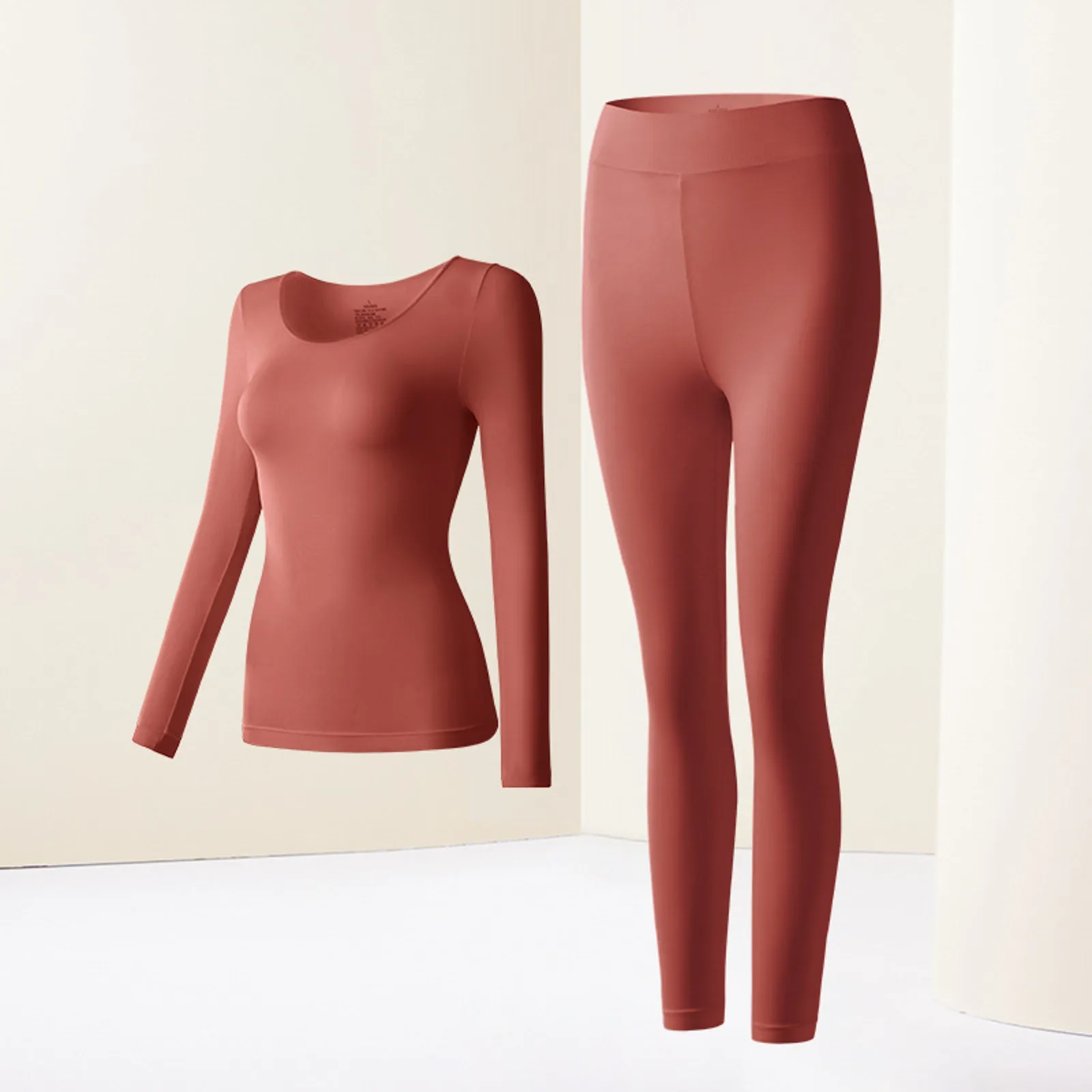 Women's Thermal Underwear Brushed Underwear Set Cold Weather Pajama Set Intimates Cycling Base Layer Slim Autumn Winter Clothes