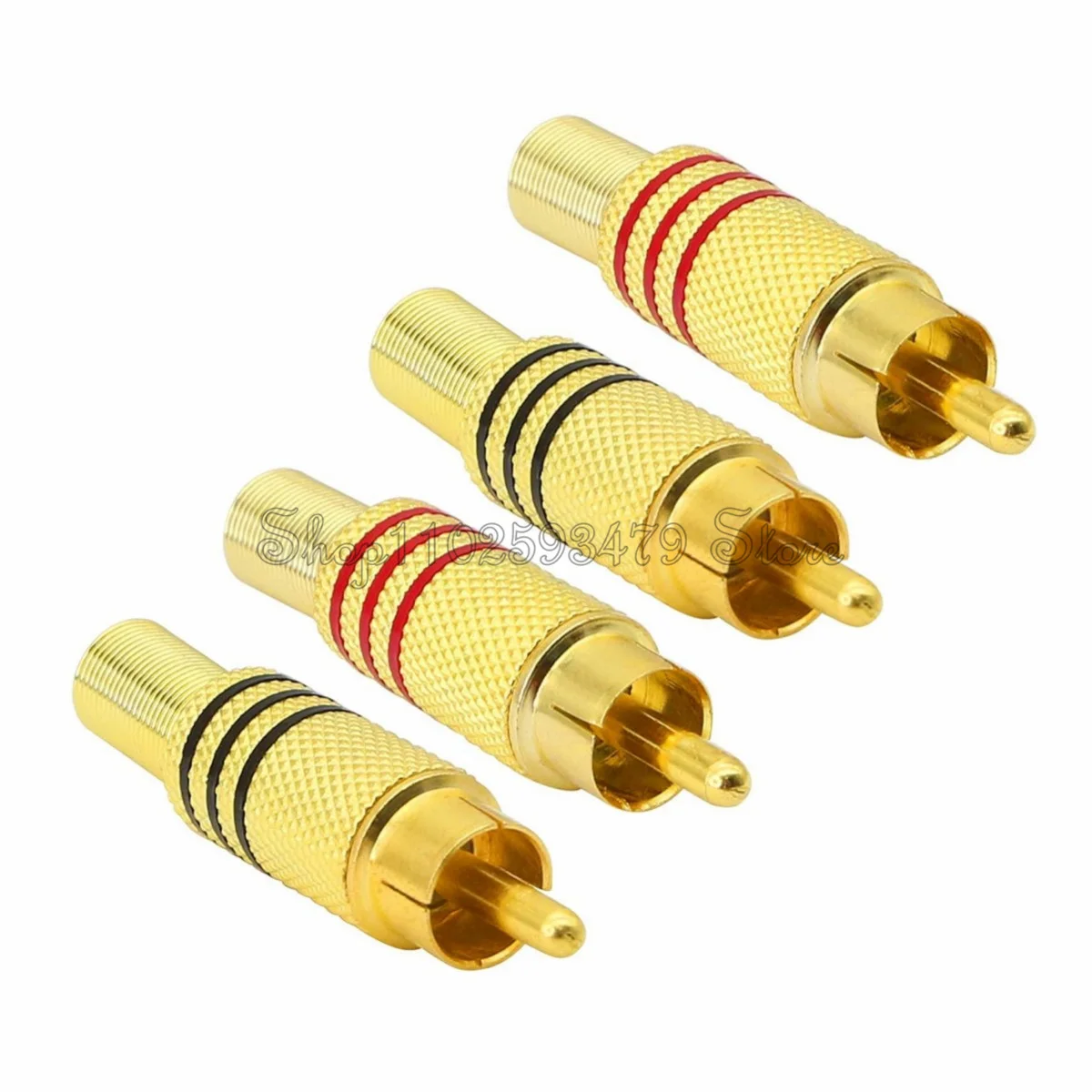 

10PCS/Lot RCA Connector Male Jack Plug AV Plugs For PC Audio Vedio Welding DIY Parts Gold Red Black Metal Spring