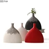 Minimalism Geometric Circular Ceramic Vase Desk Decoration Flower Arrangement Flowers Pots Modern Home Decor Crafts Floral Vases 6