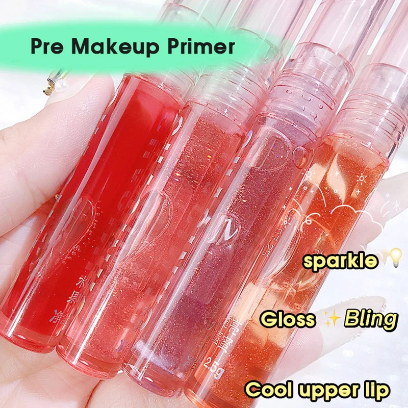 4 pack of sparkling lip balm lip care oil, transparent glass lip moisturizing and moisturizing 2