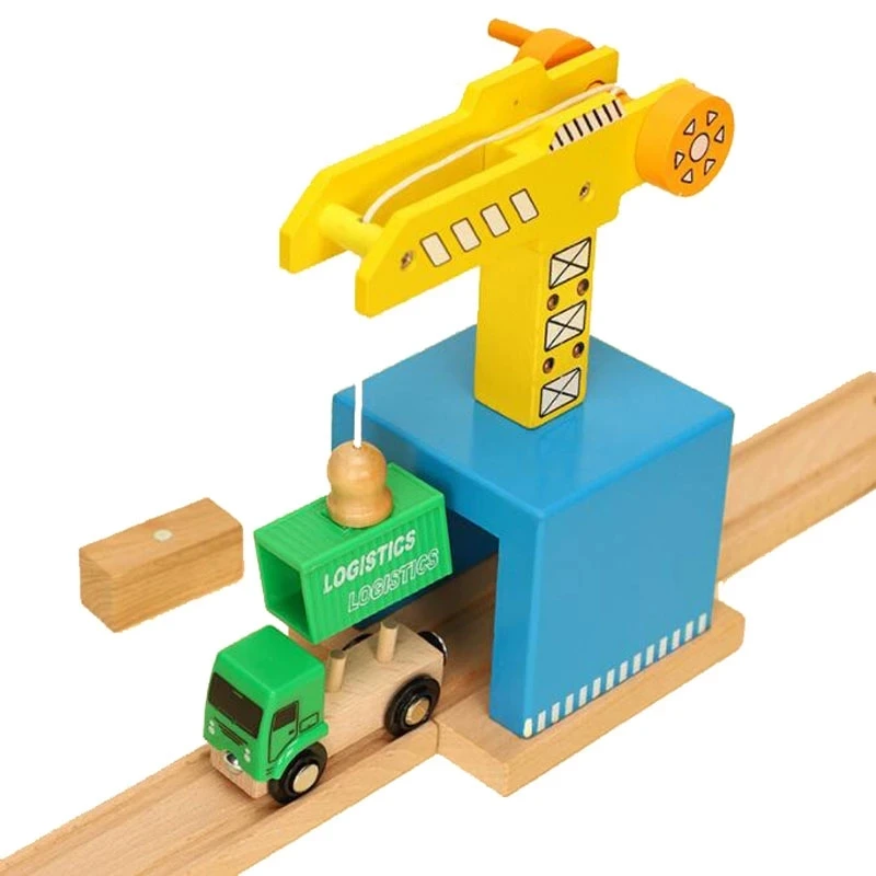 Magnetic Wooden Trolley and Vehicle Set for Kids – Educational Track Accessories and Toys
