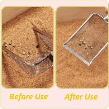 الفولاذ المقاوم للصدأ القط السماد مجرفة القط القمامة مجرفة دائم القط السماد مجرفة الفولاذ المقاوم للصدأ مقبض دائم أداة تنظيف الحيوانات الأليفة - Image 6