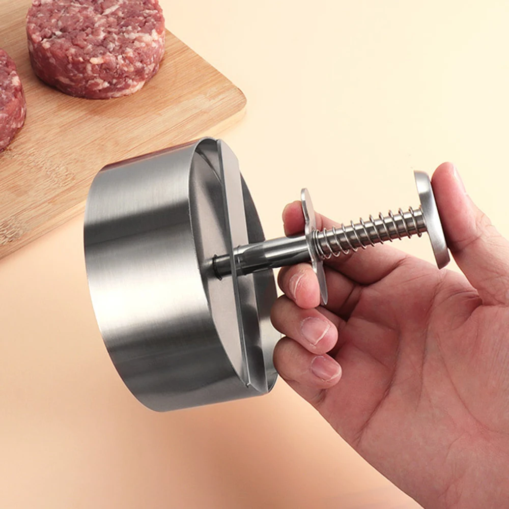 Hamburger Press Maker 1PC Stainless Steel Manual Meat Press for Patty Dumpling Wrapper
