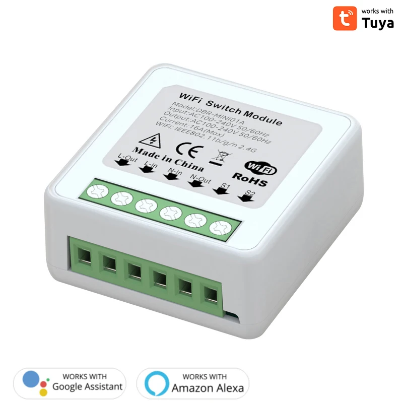 

Wireless Switch App Control Remote Control Ac100-240v Compatible With Tuya Alexa Home Wifi Smart Switch Timer Timing 16a