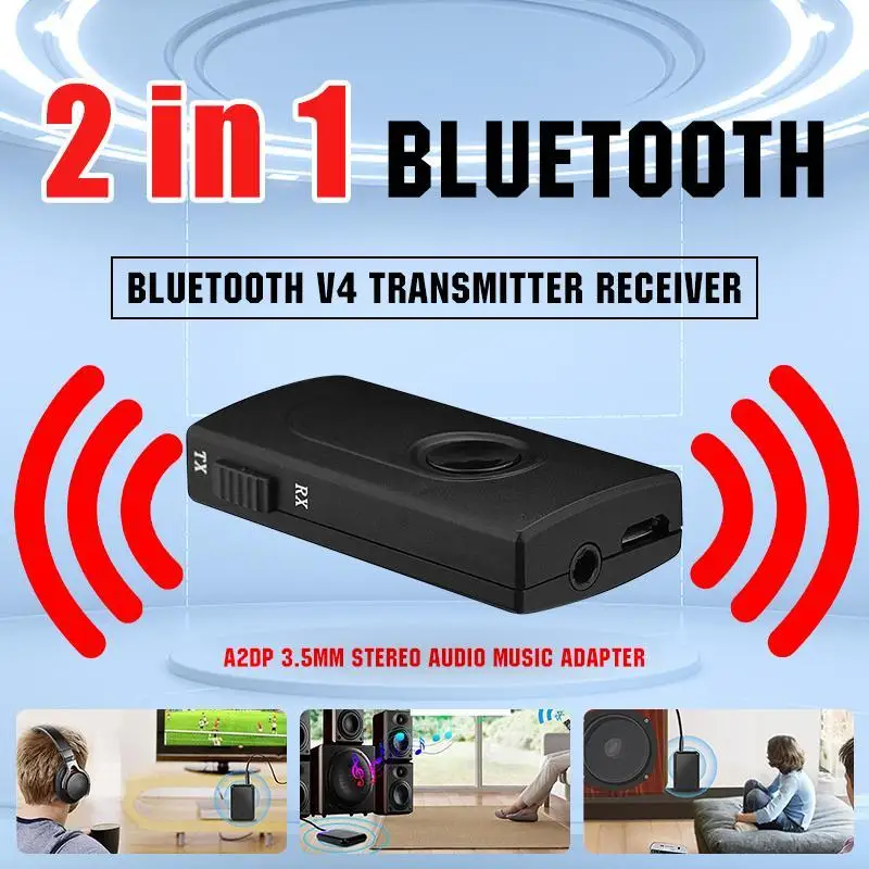 Bluetooth V4 аудио передатчик приемник 3 5 мм разъем RCA стерео музыка беспроводной