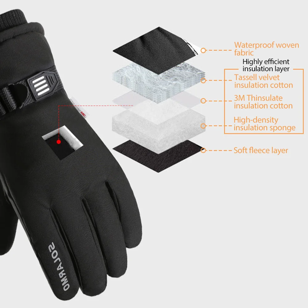 Winter-wasserdichte Touchscreen-Handschuhe für Männer und Frauen, winddicht, rutschfest, warm, Radfahren, Motorrad, Skifahren, Fahren, Sport, Angeln – Detail 3
