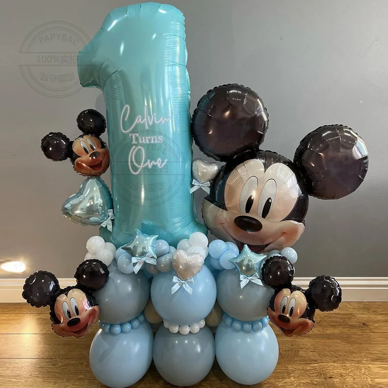 47pcs-Disney-Mickey-Mouse-Foil-Balloons-Blue-White-Latex-Balloon-40inch ...